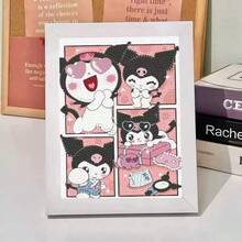 1pc Vibrant Sanrio Hello Kitty & Kuromi 5D Diamond Painting DIY Kit, 6.69x6.69 Inch Full Round Rhinestone Art With Frame - Creative Home Decor Handicraft, Desktop Display Mosaic Wall Art - Multicolor - View 14