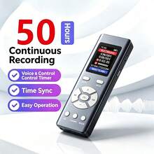 Digital Voice Recorder With Playback Function, Zinc Alloy 8GB Voice-Activated Recording Device, 68 Hours Recording, 1536Kbps Clear Audio, Portable Mini Recorder For Lectures, Meetings, University, Interviews - 查看 1