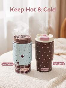 500ML Large Capacity Baby Water Cup Ins Style Insulated Cup Portable Mini Cold-Keeping Coffee Cup Student Girl Personal Water Cup - Multicolor - View 2