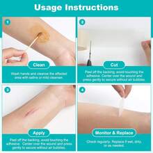 Hydrocolloid Roll For Wound Care, Hydrocolloid Bandages With Self-Adhesive, Cut-To-Size Patch Bandages, Ultra Absorbent, Waterproof - View 2