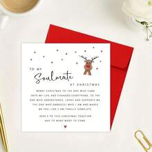 To My Soulmate At Christmas Card, Romantic Verse, Christmas Card For Girlfriend/Boyfriend/Husband/Wif, Romantic Christmas Card - Multicolor - View 5