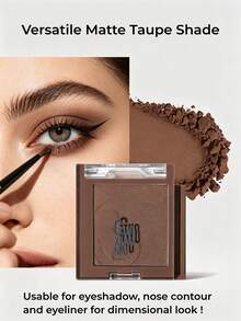 GUOXIAONIU Matte Taupe Monochromatic Eyeshadow Powder, Multi-Use Nose Contour And Soft Eyeliner, Waterproof, Sweat-Resistant, Long-Lasting, Easy To Blend, Suitable For All Skin Tones - #Taupe - View 1