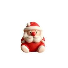 1pc Mini Soft Matte Santa Claus Sculpture, Tiny Cartoon Xmas Resin Decoration, Cute Sitting Santa Ornament For Winter Holiday Party Display, Christmas Stocking Stuffer Gift For Family & Friends - Multicolor - View 10