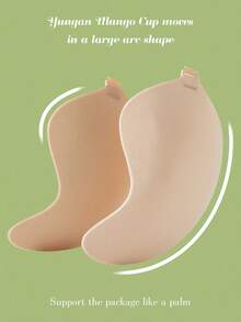 2 Pairs Self-Adhesive Silicone Invisible Bra Cups, Backless Adhesive Invisible Bra Cups, Suitable For Wedding, Cold Shoulder Dress, Bridesmaid Party - Apricot - View 2