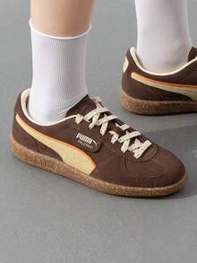 Puma 男女款復古經典訓練鞋運動鞋 Palermo Cannoli 系列，輕量極簡舒適透氣運動休閒鞋 398382-02 - 咖啡棕色-奶油香草色-樹膠色 - 查看 1