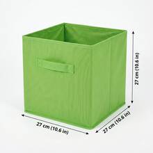 粉色可折疊收納箱（無蓋），衣櫥收納整理盒，多功能雜物與櫥櫃收納容器 - 綠色 - 查看 3
