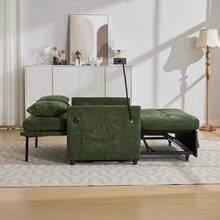 Minimally Modern Design Fabric Sofa Multifunctional Deformation Sofa - Comfortable Living Room, Office And Studio Sleeping Sofa, Small Unit Dual-Use Foldable Single Nap Bed - 綠色 - 查看 10