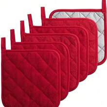 4PCS/8PCS Heat-Resistant Trivet Cooking Kitchen Insulation Mat Set With Hanging Ring, Size: 16*16CM, Machine Washable - Multicolor - View 9