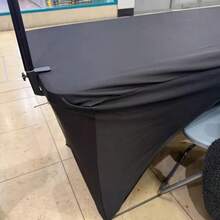 客製化 Logo 桌布 4呎/6呎/8呎，個性化貼身式展覽桌巾，品牌展示攤位布，適用於商務會議、手工市集、農夫與快閃店 - 彩色 - 查看 6