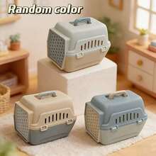 Miniature Realistic Pet Carrier, Color-Block Plastic Material, With Handle And Breathable Holes, Openable Design, Exquisite Replica Of Real Storage Box, Suitable For Miniature Model Scenery, Dollhouse Scene DIY, Desktop Micro Landscape Decor, Holiday Theme Decoration Prop - A - View 1