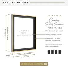 Canvas Float Frames 12x16 Frame, Black & Gold For Finished Canvases, Ve..Rtical & Horizontal Wall Hanging Large With  For Canvas Paintings (1-Pack) - StandardFrameBlack & Gold - View 4