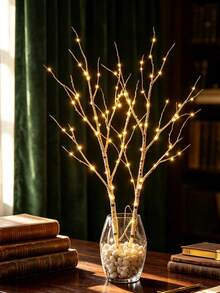 1pc 20-LED White Birch Branch Light, Vase Branch Decor Light, Holiday Atmosphere Decoration - White - View 9