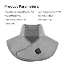 3-Speed Temperature Adjustable Electric Heating Shoulder And Neck Care Pad, Cervical Massage Shawl, 5V/2A USB Plug-In Hot Compress, Vibration Relaxation And Warmth Protection, Gift For Family - View 7