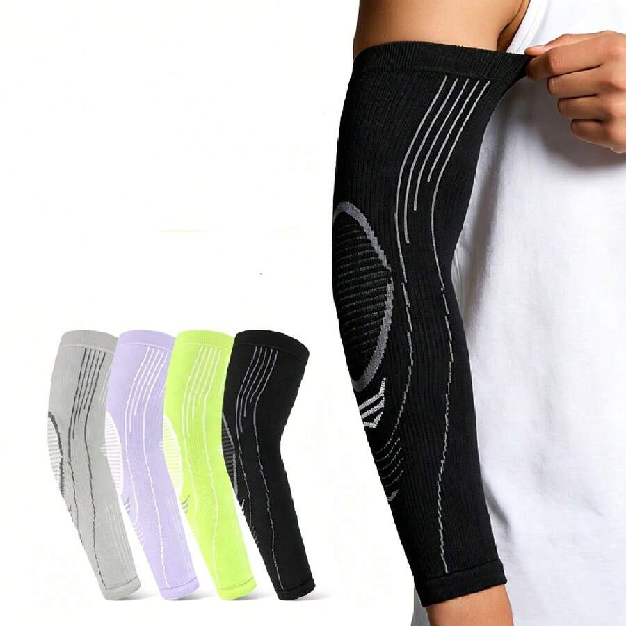 1 buah Manset Kompresi Lengan Penuh Unisex, Penopang Siku yang Bernapas - MultiWarna - View 1