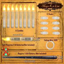 Lilin Terapung Tanpa Api dengan Tongkat Ajaib dan Kontrol Jarak Jauh, Lampu Hangat Berkedip Kerucut LED, Dekorasi Halloween, Lilin Gantung Ajaib untuk Rumah, Cocok untuk Halloween, Natal, Pesta Ulang Tahun, Pengoperasian dengan Kontrol Jarak Jauh, Penempatan Bebas, Baterai Tidak Termasuk - Putih - View 9