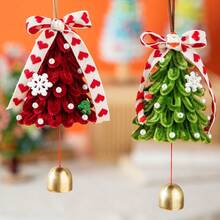 New Glowing Christmas Tree Twist Tie Handmade DIY Material Kit Car Hanging Ornament Christmas Decoration Small Gift - Red Christmas Tree Car Hanging Ornament + Gift Bag - View 6