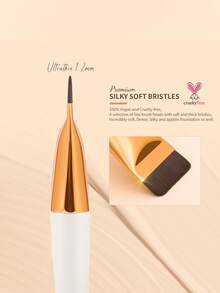 docolor 3-Piece Makeup Brush Set, Zero Product Absorption, Seamless Application, Ultra-Thin Brush And Powder Puff Combination, Create Perfect Base Makeup, Complete Set Suitable For Beginners - White - View 2