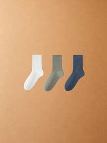 1/3/6 Pairs Men's Mid-Calf Socks, Thin Spring/Summer/Autumn Antibacterial Odor-Resistant Breathable Moisture-Wicking Socks, Men's Business Socks, Soft Breathable, High Elasticity Moisture-Wicking, Durable And Comfortable; Suitable For Daily Street Wear, Street Photography, Outdoor Light Sports, Men's Daily Casual Sports Socks, Perfect Gift Choice For Men. - Multicolor - View 9
