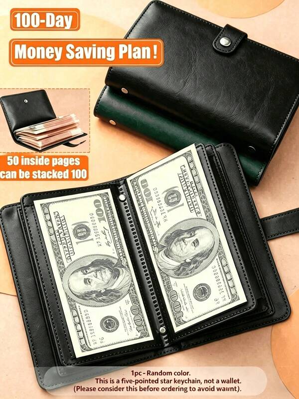 One Economical Binder, 100-Page Loose-Leaf Envelope, Suitable For Women And Men's Storage Plans And Wallets, A Travel Essential, And A Great Gift For