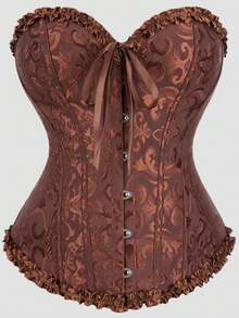 Women's Plus Size Court Style Corset Top, Waist-Cinching Body-Shaping Bustier, Sexy Jacquard Vintage Corset Top, Suitable For Wedding, Party, Halloween Costume, Role Play - Multicolor - View 18
