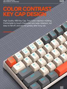 T-WOLF Keyboard Gaming Mekanik, RGB yang Dapat Disesuaikan, Nirkabel Bluetooth, Tiga Mode, Saklar Biru, Keyboard Portabel Ringkas 63 Tombol - View 6