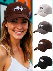 Letter Embroidered Baseball Cap, Multi-Color Soft Top Duck Bill Hat, Unisex Casual Outdoor Travel Daily Versatile Sun Protection Hat - A - View 7
