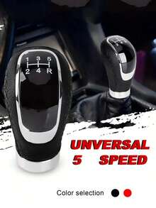 1PC Universal 5-Speed Manual Gear Shift Knob With Gear Position, PU Leather Manual Gear Shift Lever - A - View 1