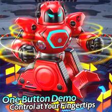 2Pcs RC Battle Robot Toy, 2.4G Remote Control Intelligent Fighting Robot, Dual Player Boxing Battle Robot, Parent-Child Interactive Combat Game Toy, Electric Smart Fighting Robot, Back To School Gift, Christmas , Birthday , Holiday Gift For Kids - Red + Blue - View 8