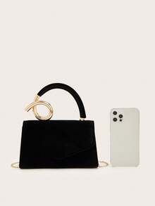 REMANLAND Women's Elegant Sparkling Evening Clutch, Luxury Party Bag, Unique Metal Handle, Formal Dress Bag, Bridal Essential Bag, Perfect For Parties, Weddings, Balls, Evening/Banquet, Can Be Matched With Wedding Dress, Formal Dress, Ball Gown, Birthday Dress, Party Dress, Perfectly Matches New Year Outfit, Perfectly Matches Women's Party Dress, Essential Wedding Supplies, Perfectly Matches Graduation Dress, Ball Gown, Party Ball Bag - Black - View 8
