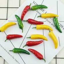 30pcs Red Mini Artificial Chili Peppers, Realistic Fake Vegetable Decor, Rustic Style Decorative Accessories, Suitable For Home Interior, Kitchen Cabinet Display, Fruit Basket Filler And Farmhouse Scene Arrangement - Multicolor - View 8