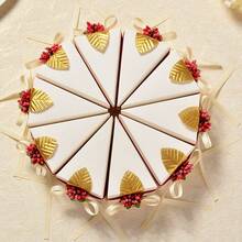 10 Pcs Christmas Cake Shape Gift Boxes Wedding Party Candy Boxes Triangle Candy Bag For Birthday Party Decor Supplies - Multicolor - View 10