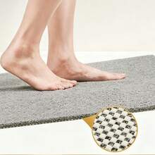حصيرة دش 60 * 60 سم، رمادي، حصيرة حوض استحمام من PVC غير قابلة للانزلاق مع فتحة تصريف، ناعمة وسريعة الجفاف، مناسبة لكبائن الدش وأحواض الاستحمام - قطعة واحدة - مشاهدة 5