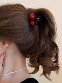 2/1pc Women's Red Cherry Small Clip Bangs Clip Side Clip Hair Clip High Ponytail Hair Clip Fashion Hair Clip Hair Accessories Summer Beach Vacation - Multicolor - View 4