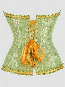Women's Plus Size Court Style Corset Top, Waist-Cinching Body-Shaping Bustier, Sexy Jacquard Vintage Corset Top, Suitable For Wedding, Party, Halloween Costume, Role Play - Multicolor - View 29