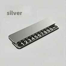 1pc Temporary Parking Plate, Hidden Movable Car Plate, Car Dashboard Plate - Made Of Durable Aluminum Alloy Material, Suitable For Vehicle Dashboard Decoration - A - View 8