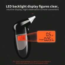 Mini Portable Alcohol Breathalyzer With Visible LCD Screen, Ultra-Fast High-Precision Alcohol Content Detector, One-Click Data Display Convenient Driving Safety Device, Exquisite Gift For Experienced Drivers (Battery Not Included) - Black - View 4