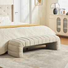 Chaise Lounge Beige Made Of Chenille For Living Room Relaxation - 米色 - 查看 3