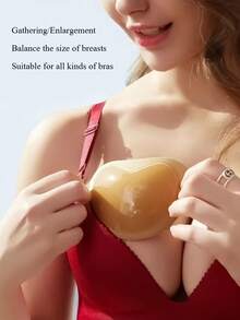 2 buah/Set Bantalan Bra Perekat Diri Wanita, Dapat Dilepas & Dicuci, Desain Tebal, Memperindah Bentuk Payudara, Cocok Untuk Bra Dan Pakaian Dalam - segi tiga - View 1