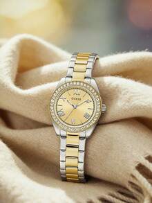 GUESS Women's Two-Tone Stainless Steel Quartz Watch Green Dial Date Display GW0308L5 - one-size - View 15