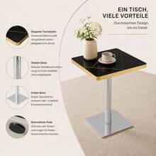 Esstisch Quadratisch UV-Platte Marmor-Optik Metallgestell Modern - 黑色 - 查看 6