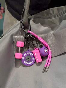 Fitness Equipment Keychain, Dumbbell Kettlebell Bag Charm Pendant, Braided Rope Packaging Decoration Sports Key Ring, Gift For Fitness Enthusiasts - Multicolor - View 4
