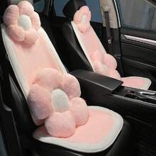 1pc Pink Long Plush Cute Universal Car Seat Cushion, Warm Anti-Slip Comfortable Car Seat Protector, Also Can Be Used As Chair Pad - A - View 2