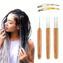 1/2/3 Hook Dreadlock Crochet Hooks, Bamboo Handle Dreadlock Needles, 0.75mm Hair Crochet Tools, Suitable For Dreadlocks, Braiding, Wig Making And Hair Extensions, 3pcs/Set, Halloween - View 9