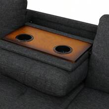 Reversible L-Shaped Sectional Couch With Storage Ottoman, Tufted Linen Sofa With Rivet Trim, 4 Seater Corner Sofa For Small Space Living Room-Left - Black + Foam + Wood + 6 Seat1 - View 8