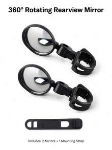3-Piece Bicycle Handlebar Accessories, 360° Rotating Rearview Mirror, 360° Rotating Bicycle Rearview Mirror & Double Hook Set, Adjustable Handlebar Rearview Mirror With Storage Hook, Suitable For Bicycle, Electric Bicycle, Scooter, Cycling And Outdoor Accessories - Multicolor - View 9