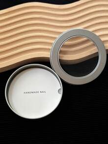 1PC/3PCS Exquisite Round Press On Nail Storage Display Box With Clear Window And Metal Iron Case, For Salon, Handmade Nails, Gift Packaging, And Travel - Silver - View 5