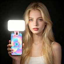 1pc Detachable Clip-On Phone Fill Light, With Adjustable Bracket, Adjustable White/Warm/Natural Light, Rechargeable, Compact And Portable, Suitable For Laptop/Phone/Tablet/Video Call/Makeup, Perfect For Selfie And Live Streaming, Portable Fill Light. Featuring Matte Back Design, Enhanced Texture, High Portability For Daily Use - Rectangular Style - View 10