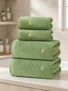 2/1pc Approx. 13*29in/28*55in Cute Avocado Embroidered Cotton Bath Towel, Thickened Ultra Soft High Absorbency Quick Dry, Suitable For Home Bathroom, Spa, Swimming Pool And Back To School Season - Green - View 1