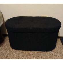 43 Inch Ottoman With Storage, Folding Foot Rest For Living Room & Bedroom, Versatile Home Bench, Black - Black - View 6