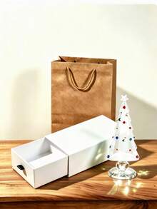 16cm High 5cm Base Crystal Christmas Tree Decoration Gift Set, Includes Gift Bag, Shiny Glass Christmas Tree Desktop Ornament, Decorated With Colorful Rhinestone Stars, Home Desktop Display Window Christmas Atmosphere Decoration, Holiday New Year Gift - Multiple Styles - View 6